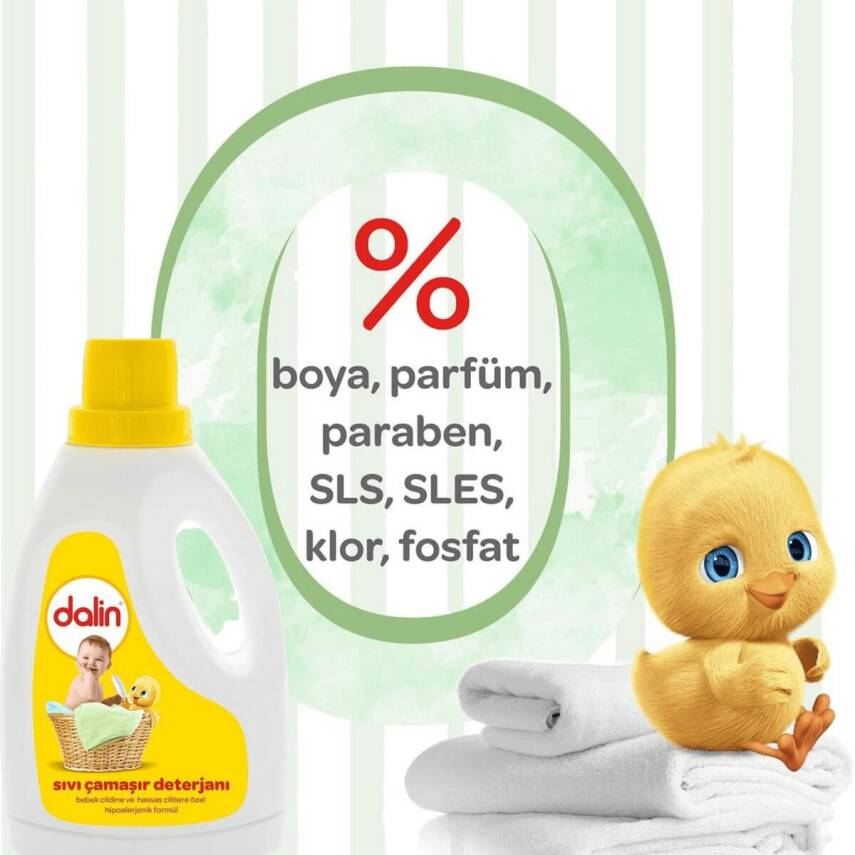 Dalin Sıvı Bebek Çamaşır Deterjanı 1500 ml x 3 Adet - 2