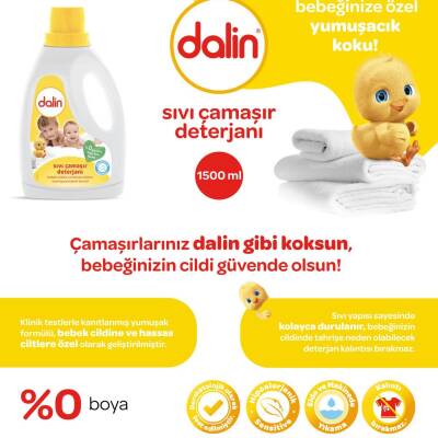 Dalin Sıvı Bebek Çamaşır Deterjanı 1500 ml x 3 Adet - 5