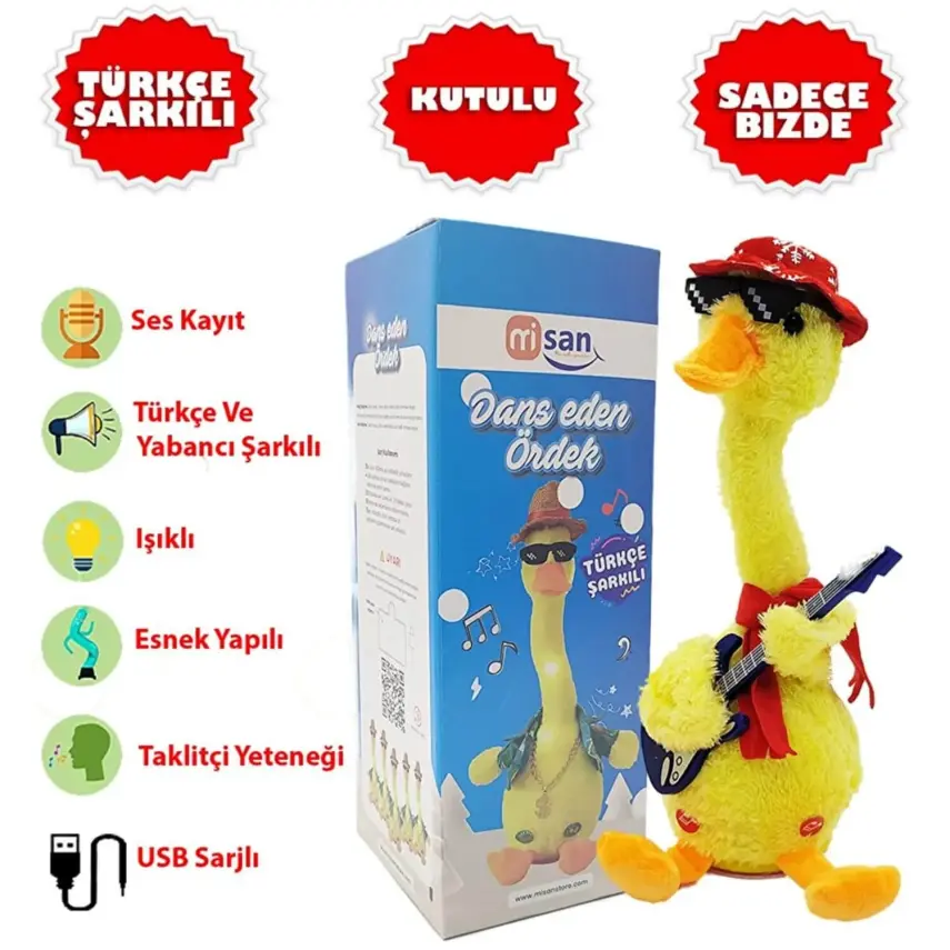 Dans Eden Şarjlı Peluş Ördek - 2