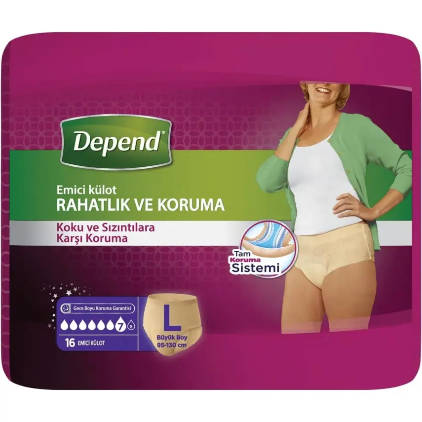 Depend Emici Külot Eko Paket Büyük Boy Kadın 16'lı - 1