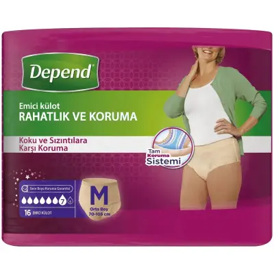 Depend Emici Külot Eko Paket Orta Boy Kadın 16'lı 