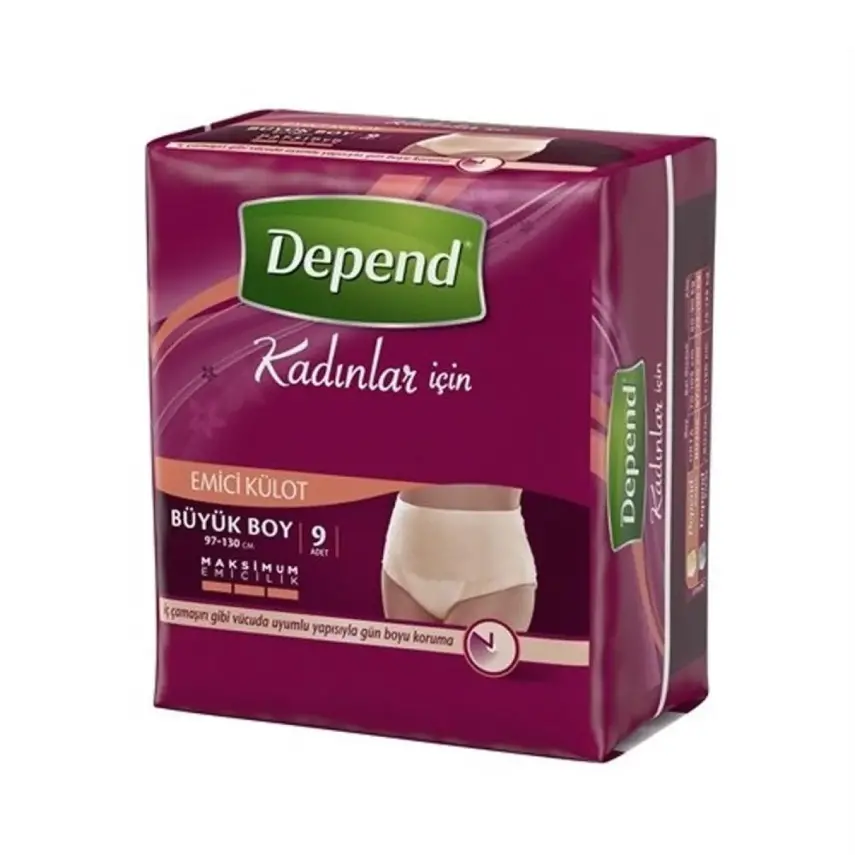 Depend Tek Kullanımlık Emici Kadın Külodu 9lu Büyük Boy - 1