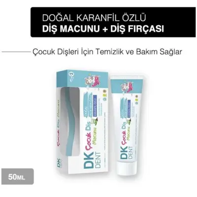 Dermokil Dkdent Çocuk Diş Macunu Diş Fırçası Hediyeli Florürsüz Orman Meyveleri 50 Ml (1)