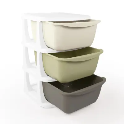 Dolu 3 Çekmeceli Oyuncak Saklama Ünitesi (1)