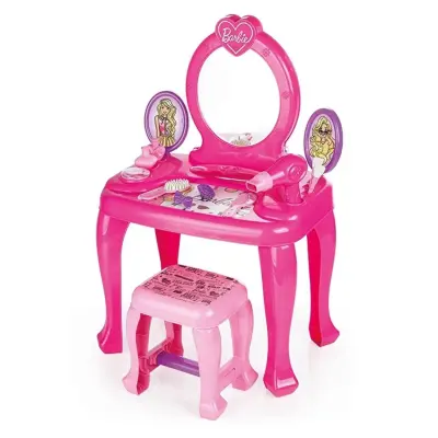 Dolu Barbie Ayaklı Makyaj Masa Sandalye Seti