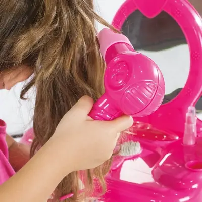 Dolu Barbie Ayaklı Makyaj Masa Sandalye Seti - 4