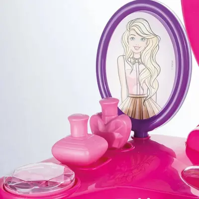 Dolu Barbie Ayaklı Makyaj Masa Sandalye Seti (1)