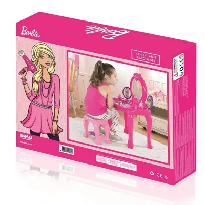 Dolu Barbie Ayaklı Makyaj Masa Sandalye Seti - 9