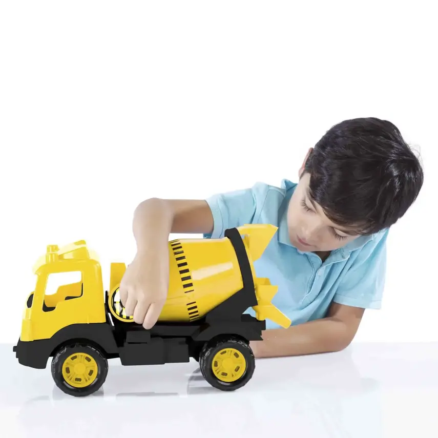 Dolu Çimento Kamyonu Pencereli Kutuda 42 Cm Sarı - 5