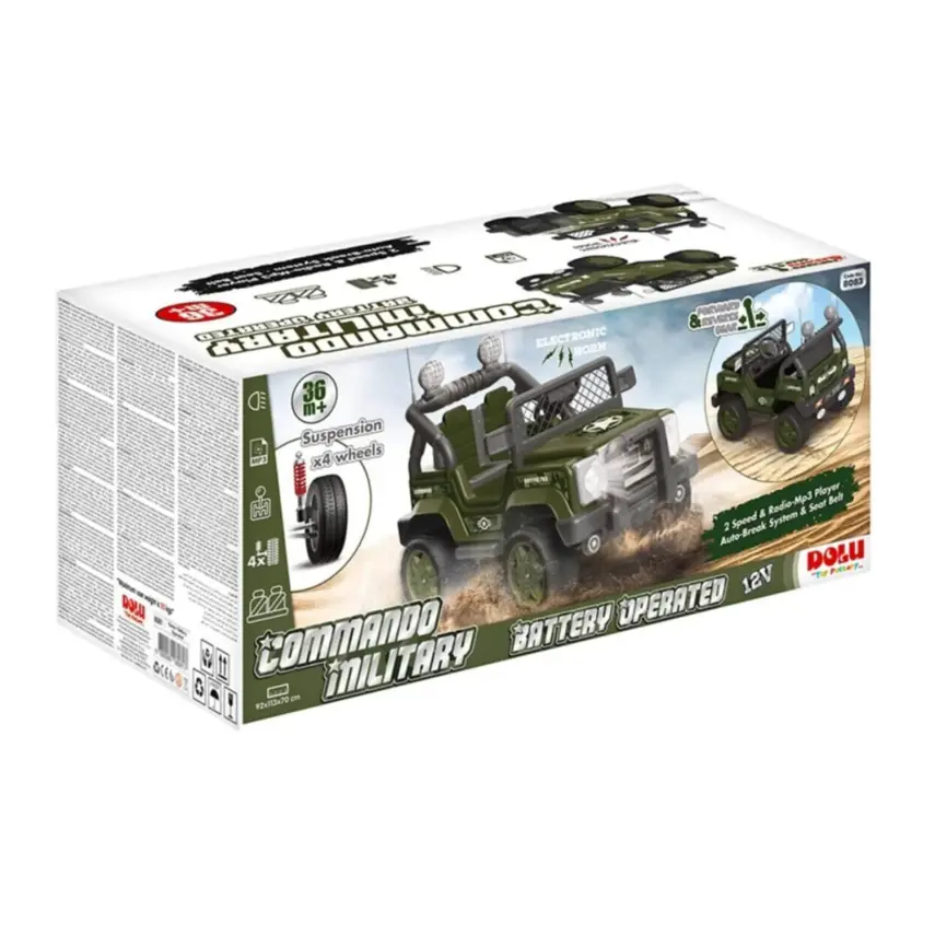Dolu Commando Akülü Araba Jeep Uzaktan Kumandalı Yeşil 12 Volt - 2