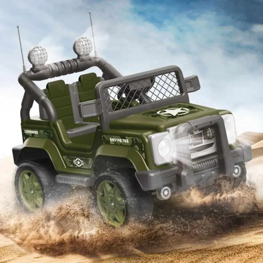 Dolu Commando Akülü Araba Jeep Uzaktan Kumandalı Yeşil 12 Volt - 3
