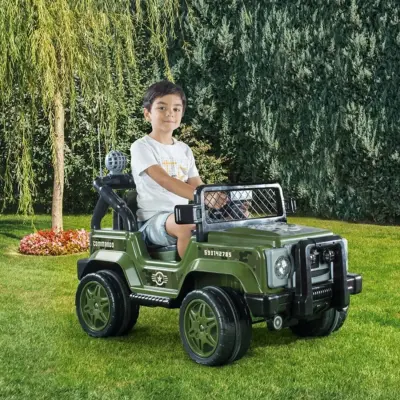 Dolu Commando Akülü Araba Jeep Uzaktan Kumandalı Yeşil 12 Volt - 5