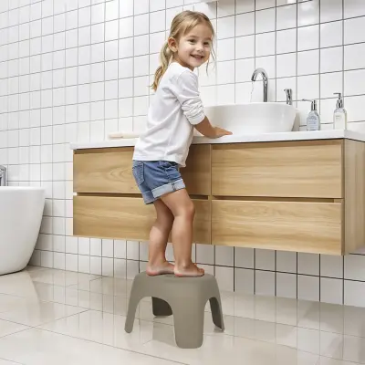 Dolu Nuve Kaymaz Basamaklı Tabure Taş Gri (1)