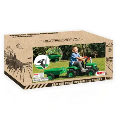 Dolu Römorklu Pedallı Traktör Yeşil (1)