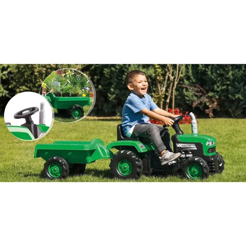 Dolu Römorklu Pedallı Traktör Yeşil - 3