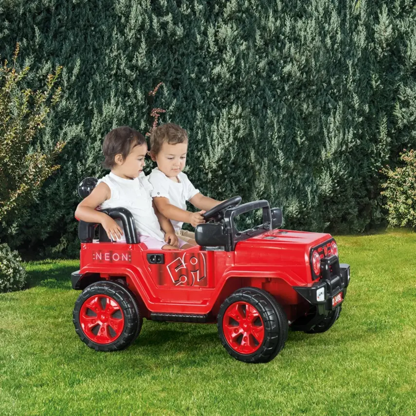 Dolu Uzaktan Kumandalı 12V Akülü Araba Neon Kırmızı - 4