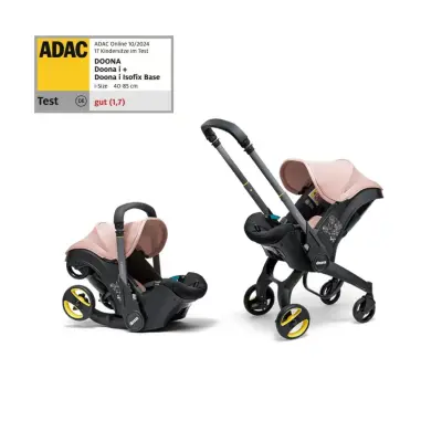 Doona i Bebek Arabasına Dönüşen Tekerlekli Gr 0 Bebek Ana Kucağı Oto Koltuğu Blush Pink (1)