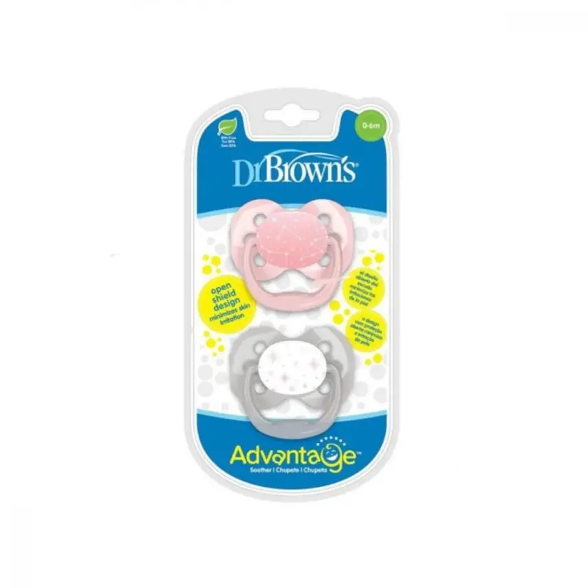 Dr Browns Advantage Silikon Emzik 2li 1. Aşama Pembe - 1