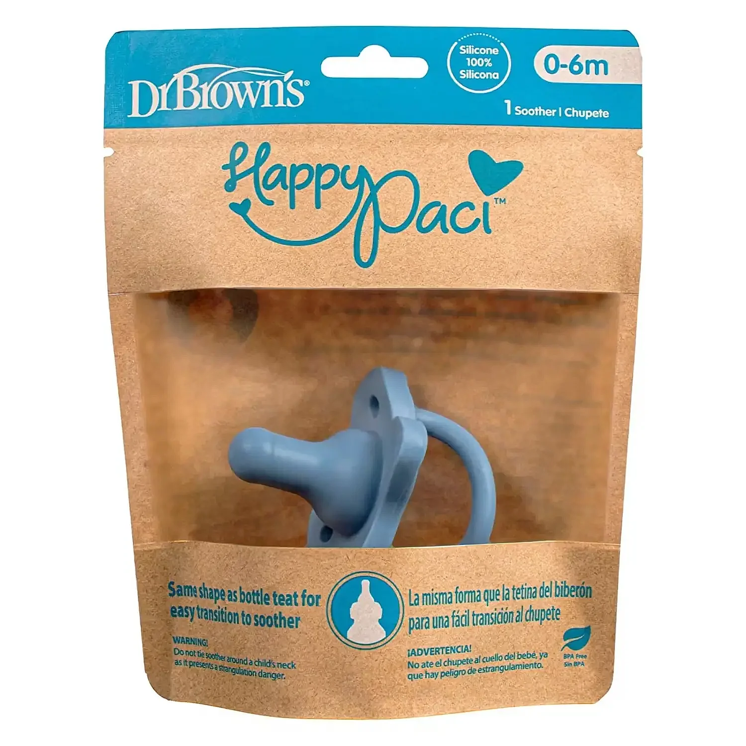 Dr Browns HappyPaci Silikon Emzik Tekli Paket 6+ Ay Mavi