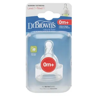 Dr Browns Options+ Dar Ağız Silikon Biberon Emziği 2li 0+ Ay 1.Aşama (1)