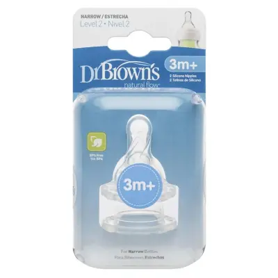 Dr Browns Options+ Dar Ağız Silikon Biberon Emziği 2li 3+ Ay 2.Aşama (1)
