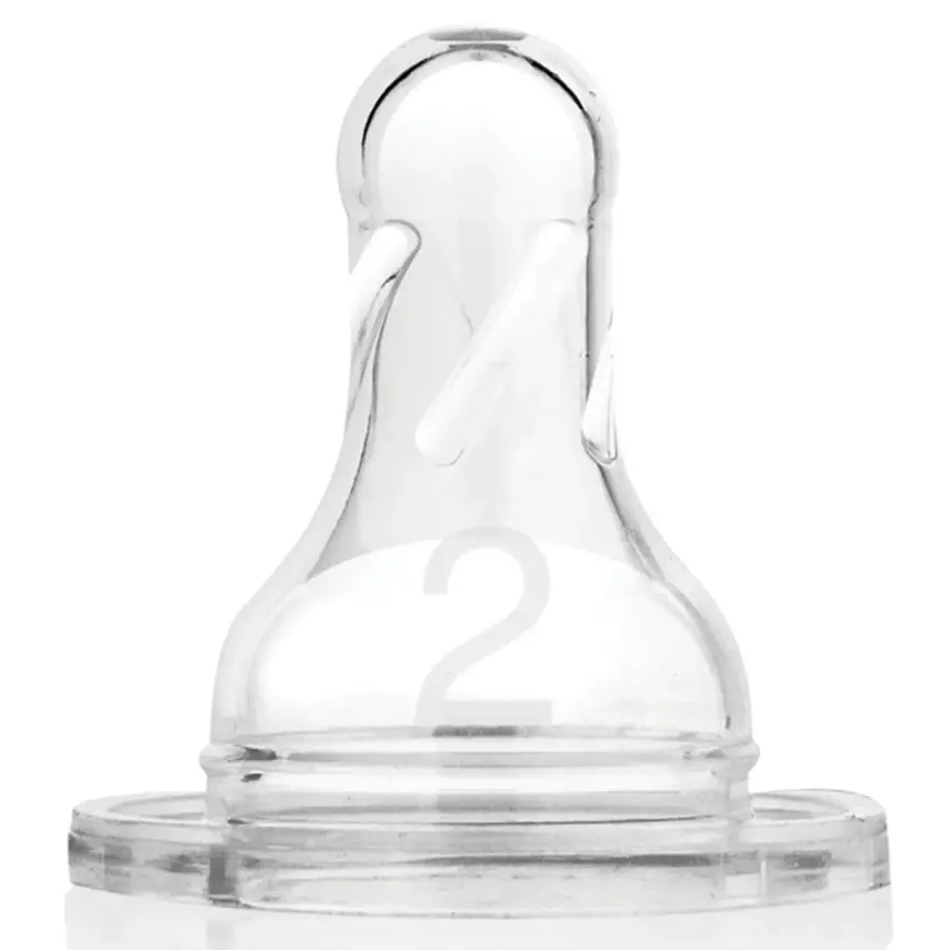 Dr Browns Options+ Dar Ağız Silikon Biberon Emziği 2li 2.Aşama 3+ Ay - 1