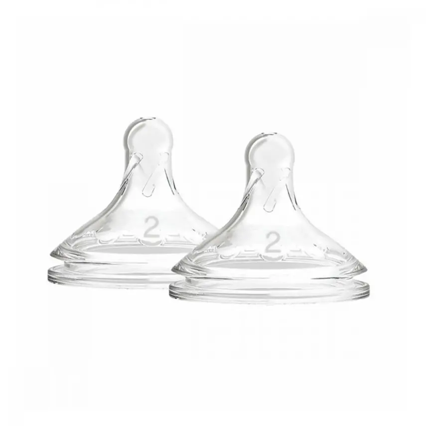 Dr Browns Options+ Geniş Ağız Silikon Biberon Emziği 2li 2.Aşama 3+ Ay - 1