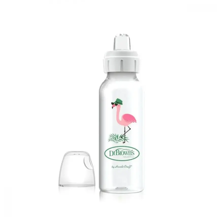 Dr Browns Sippy Spout Dar Ağız PP Biberon 250 ml Flamingo - 1
