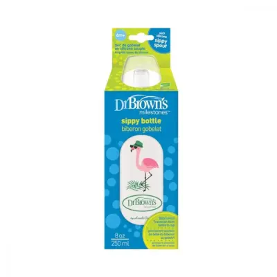 Dr Browns Sippy Spout Dar Ağız PP Biberon 250 ml Flamingo (1)