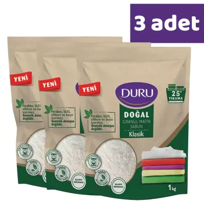 Duru Doğal Granül Matik Sabun Klasik 1000 gr x 3 Adet