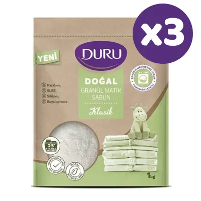 Duru Doğal Granül Matik Sabun Klasik 1000 gr x 3 Adet (1)