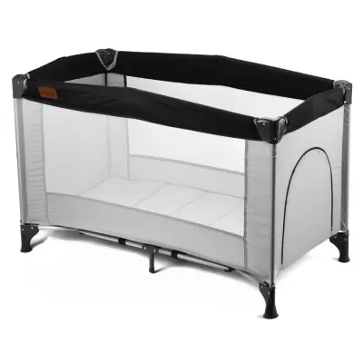 Duux Bixby Çift Emniyetli Taşıma Çantalı Oyun Parkı Park Yatak 60X120 cm Siyah