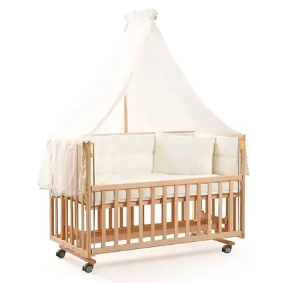 Duux Dada Naturel Anne Yanı Beşik 60x120 cm ve Uyku Seti (1)