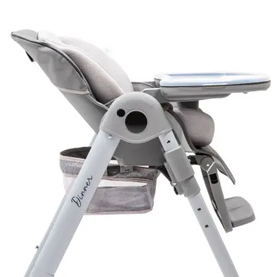 Duux Dinner Mama Sandalyesi Portatif Katlanır Yükseklik Ayarlı Tekerlekli İçi Pedli Antrasit - 3