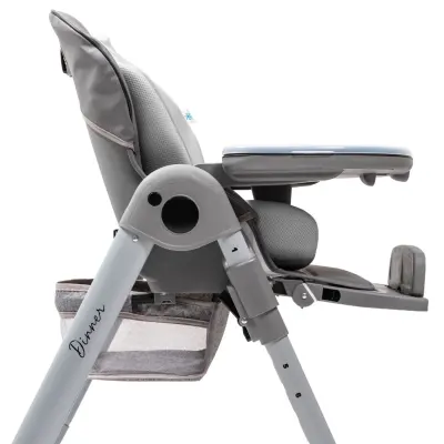 Duux Dinner Mama Sandalyesi Portatif Katlanır Yükseklik Ayarlı Tekerlekli İçi Pedli Antrasit - 5