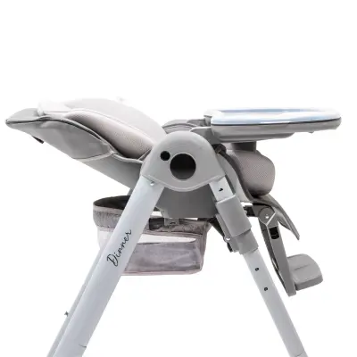 Duux Dinner Mama Sandalyesi Portatif Katlanır Yükseklik Ayarlı Tekerlekli İçi Pedli Antrasit - 18