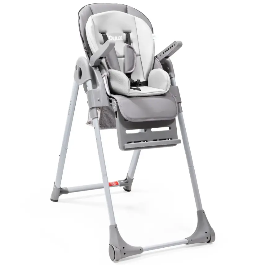 Duux Dinner Mama Sandalyesi Portatif Katlanır Yükseklik Ayarlı Tekerlekli İçi Pedli Antrasit - 4