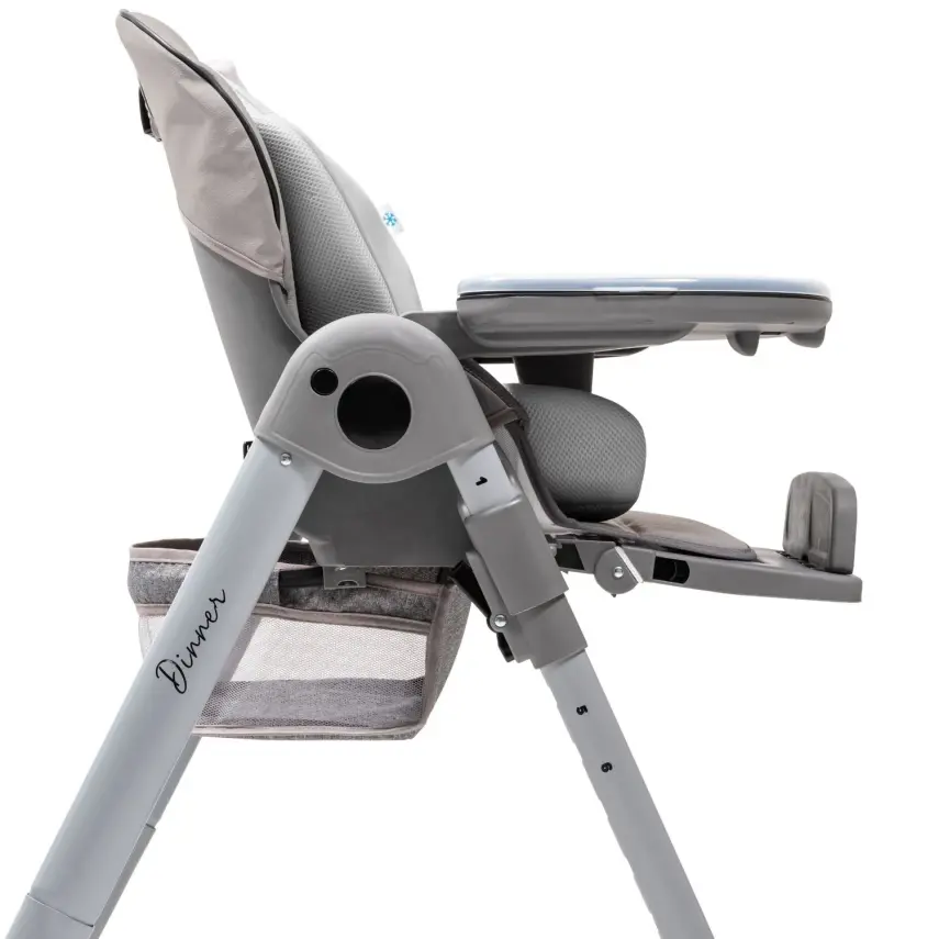 Duux Dinner Mama Sandalyesi Portatif Katlanır Yükseklik Ayarlı Tekerlekli İçi Pedli Gri - 2