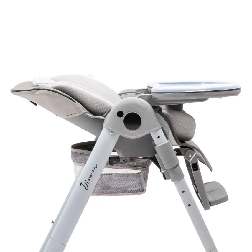 Duux Dinner Mama Sandalyesi Portatif Katlanır Yükseklik Ayarlı Tekerlekli İçi Pedli Gri - 4