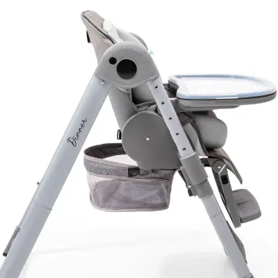 Duux Dinner Mama Sandalyesi Portatif Katlanır Yükseklik Ayarlı Tekerlekli İçi Pedli Gri - 7