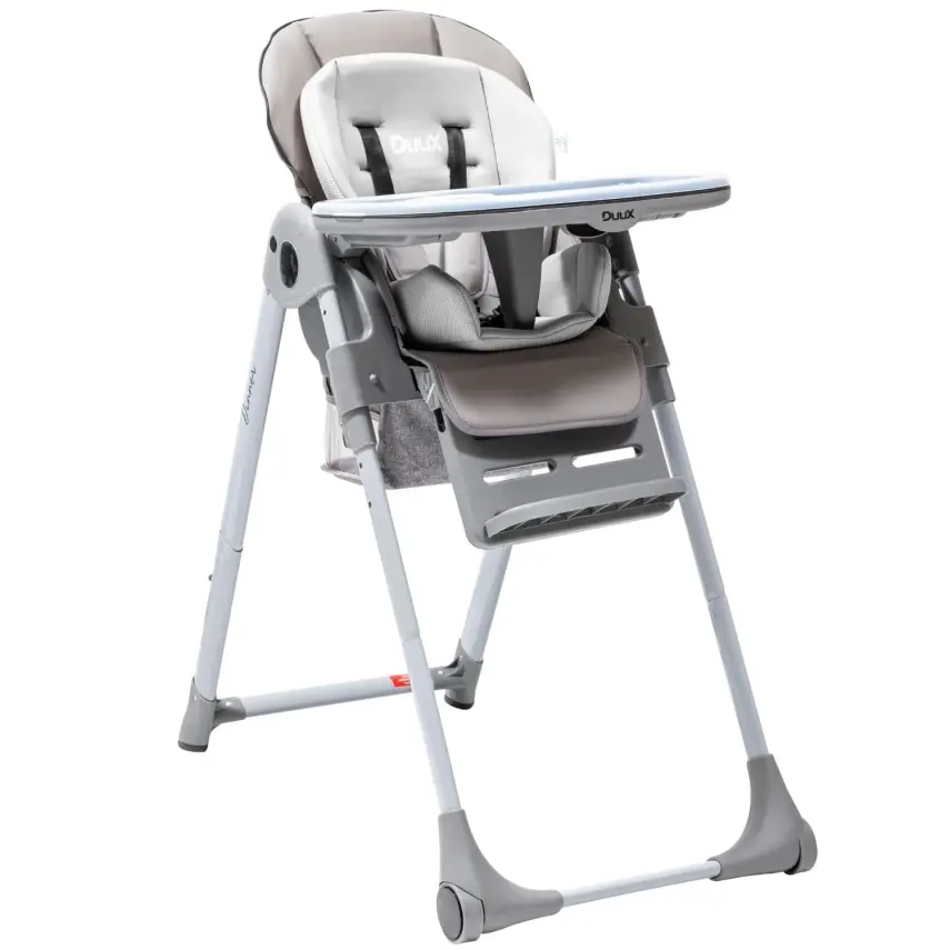 Duux Dinner Mama Sandalyesi Portatif Katlanır Yükseklik Ayarlı Tekerlekli İçi Pedli Gri - 1