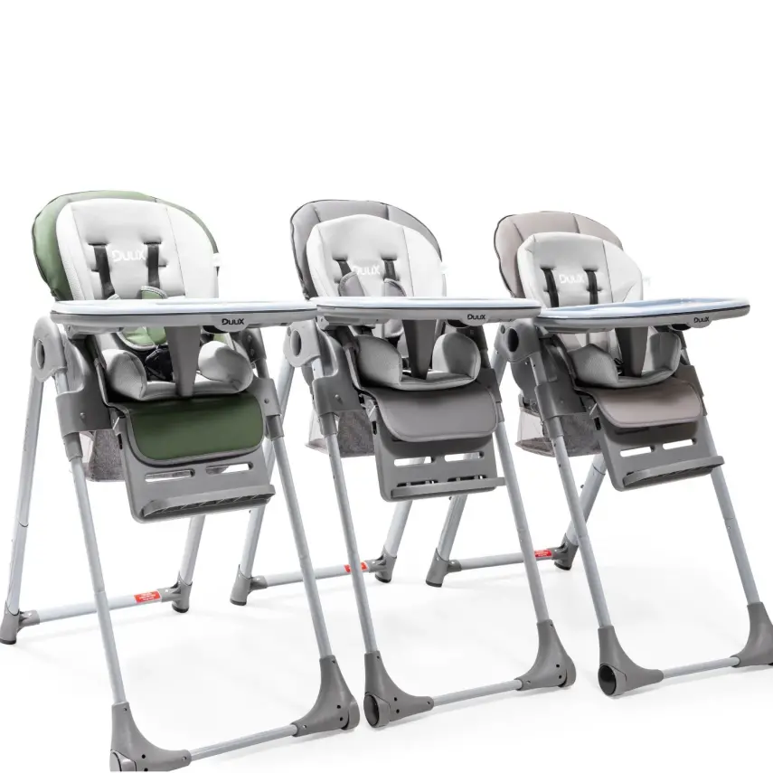 Duux Dinner Mama Sandalyesi Portatif Katlanır Yükseklik Ayarlı Tekerlekli İçi Pedli Gri - 8