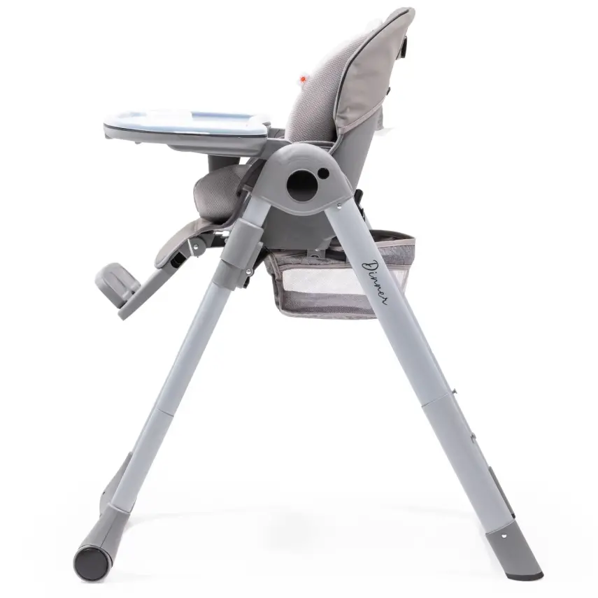 Duux Dinner Mama Sandalyesi Portatif Katlanır Yükseklik Ayarlı Tekerlekli İçi Pedli Gri - 9