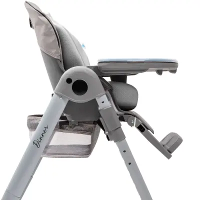 Duux Dinner Mama Sandalyesi Portatif Katlanır Yükseklik Ayarlı Tekerlekli İçi Pedli Gri - 10