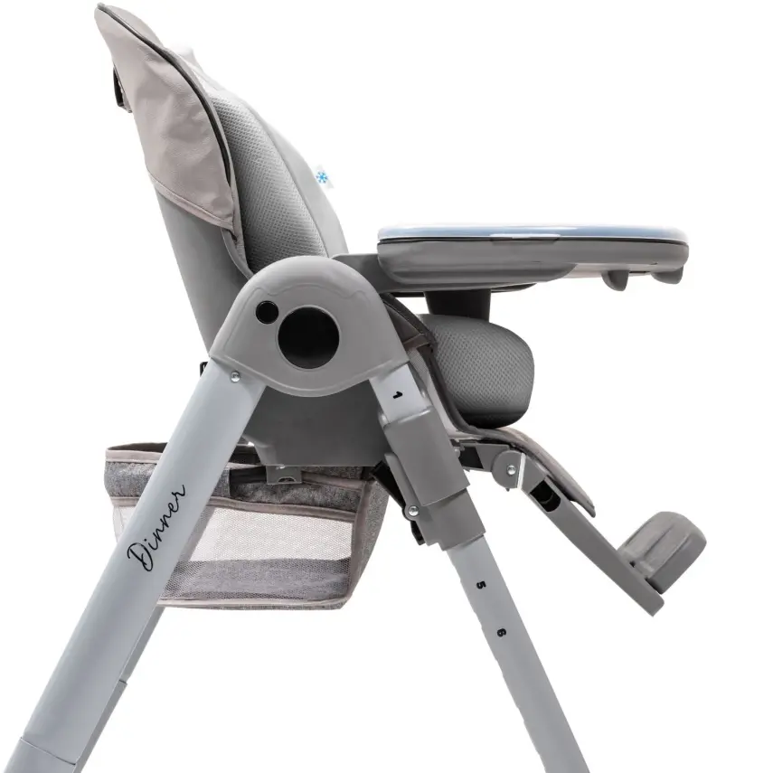 Duux Dinner Mama Sandalyesi Portatif Katlanır Yükseklik Ayarlı Tekerlekli İçi Pedli Gri - 10