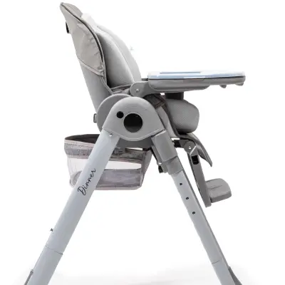 Duux Dinner Mama Sandalyesi Portatif Katlanır Yükseklik Ayarlı Tekerlekli İçi Pedli Gri - 11