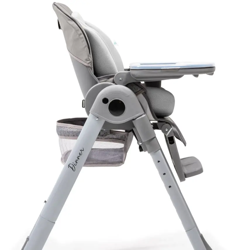 Duux Dinner Mama Sandalyesi Portatif Katlanır Yükseklik Ayarlı Tekerlekli İçi Pedli Gri - 11