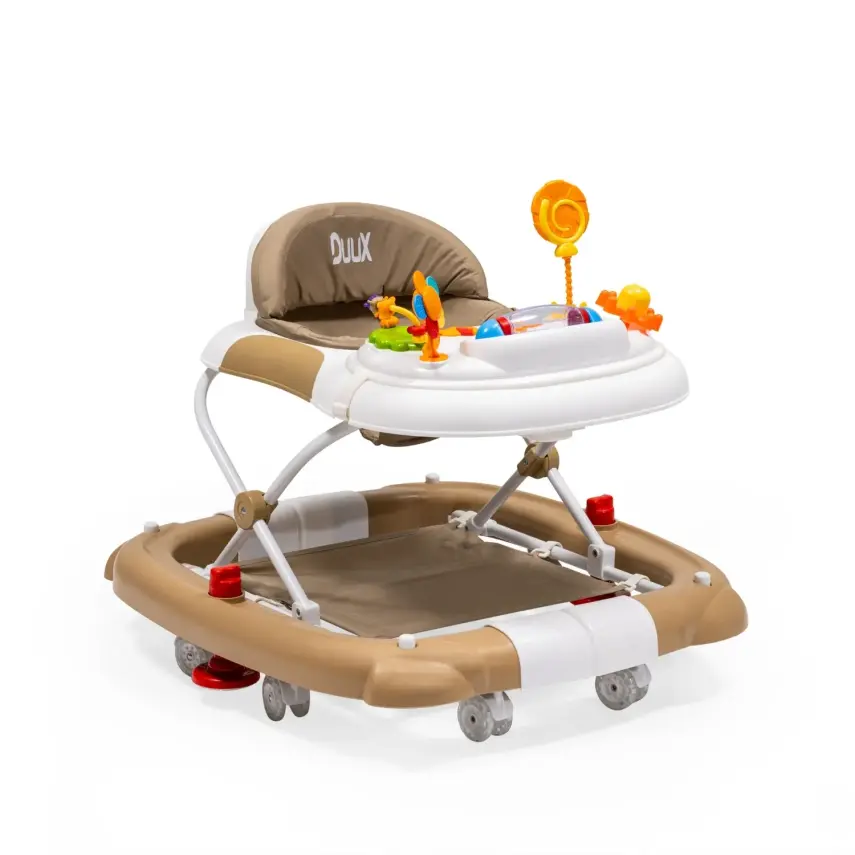 Duux Kidido 3 Kademeli Yükseklik Ayarlı Sallanan Bebek Yürüteci Kahverengi - 1