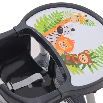 Duux Orman Desenli Portatif Katlaması Kolay Hafif 5 Nokta Emniyet Kemerli Basic Mama Sandalyesi Antrasit - 9