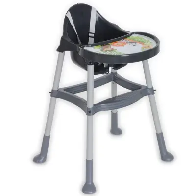 Duux Orman Desenli Portatif Katlaması Kolay Hafif 5 Nokta Emniyet Kemerli Basic Mama Sandalyesi Antrasit - 1